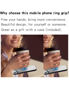 Soporte para teléfono Cavdycidy Mariposa Azul Profundo 360 2