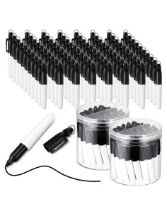 Ctosree 80 Mini Marcadores Permanentes con Clips de Llave - Negro