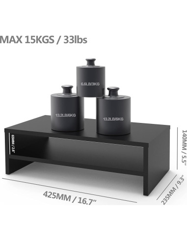 Soporte para Monitor FITUEYES de Madera 42.4 cm Negro