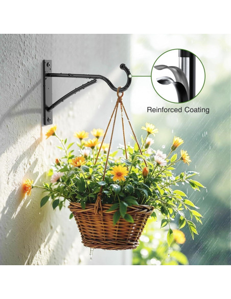 Ganchos para Plantas Saffruff 15 cm Metal Negro Paquete de 2