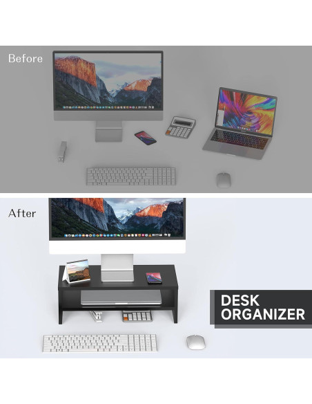 Soporte para Monitor FITUEYES de Madera 42.4 cm Negro