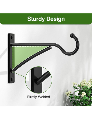 Ganchos para Plantas Saffruff 15 cm Metal Negro Paquete de 2