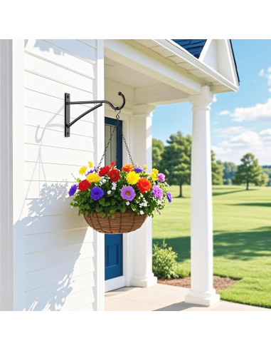 Ganchos para Plantas Saffruff 15 cm Metal Negro Paquete de 2