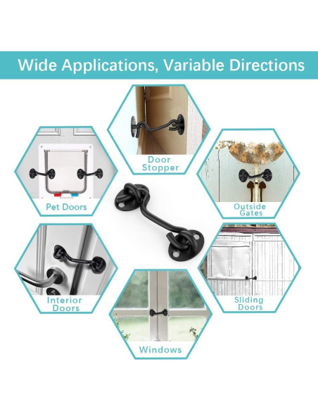 Cerradura de Puerta de Granero CRANACH 10 cm Acero Inoxidable 2 Pzs