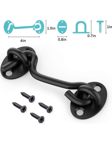 Cerradura de Puerta de Granero CRANACH 10 cm Acero Inoxidable 2 Pzs