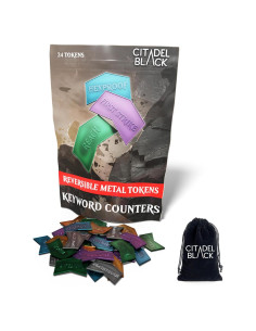 Fichas de Palabras Clave de Metal Citadel Black - Set de 24