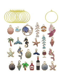 WOCRAFT 25 Juegos de Marcadores de Copas de Vino Playa 2