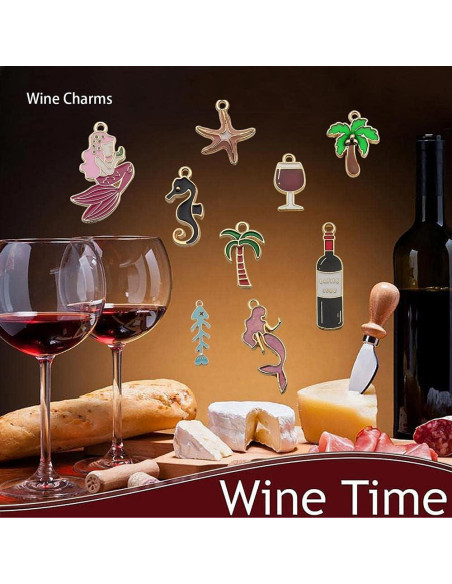 WOCRAFT 25 Juegos de Marcadores de Copas de Vino Playa