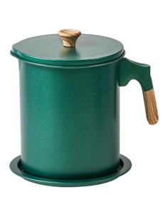 Olla Coladora de Aceite Tomotato 1.4L Hierro Verde Oscuro