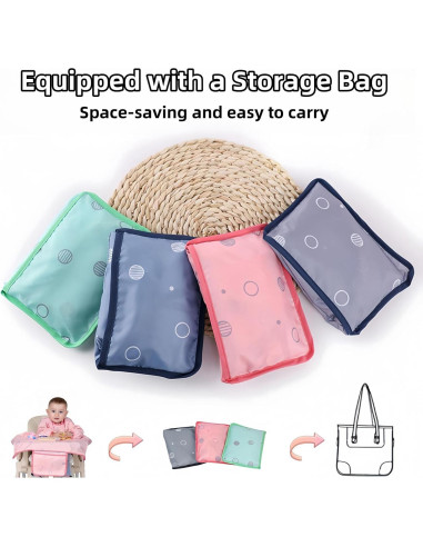 Babero de Comida MOTEERLLU para Bebés - Mangas Largas Azul