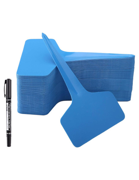 100 Etiquetas de Jardín Plásticas MIHEY Azul 6x10 cm