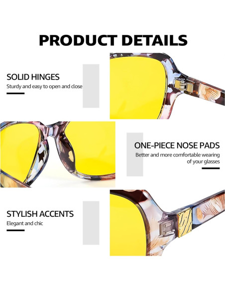 Gafas de Conducción Nocturna SIPHEW Amarillas Polarizadas