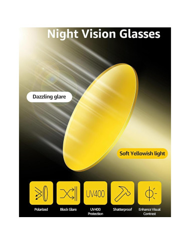 Gafas de Conducción Nocturna SIPHEW Amarillas Polarizadas