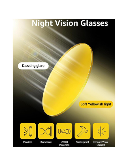 Gafas de Conducción Nocturna SIPHEW Amarillas Polarizadas