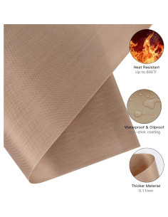 Paquete de 3 Hojas de Teflón YRYM HT 40.64x30.48 cm Reutilizables 2