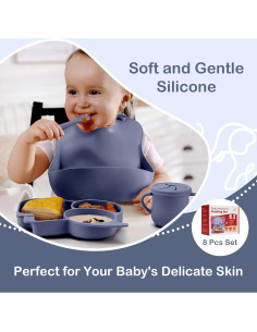 Juego de Alimentación de Silicona Mummentos - 8 Piezas para Bebés 2