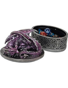 Caja de Dados Dragón MONGPIENS Púrpura Compacta para RPG 2