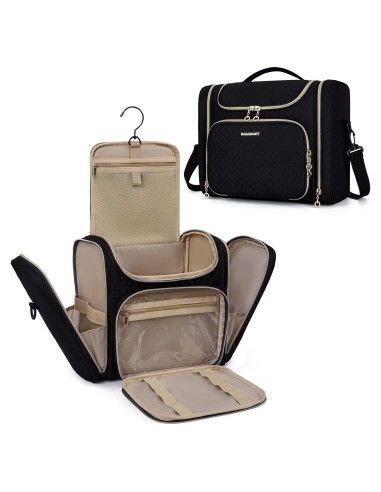 Bolsa de Aseo Colgante BAGSMART Negra Impermeable 31x26.4x17.5 cm
