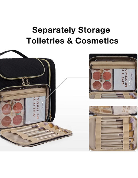 Bolsa de Aseo Colgante BAGSMART Negra Impermeable 31x26.4x17.5 cm