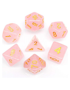 Juego de Dados RPG HD Poliedricos 7 Piezas Rosa