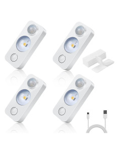 Luces de Puck LED con Sensor de Movimiento 4 Pack - DC - Blanco Cálido