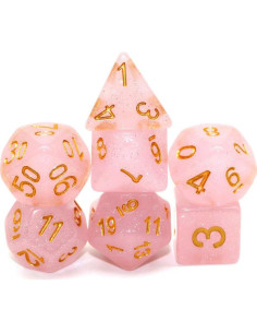 Juego de Dados RPG HD Poliedricos 7 Piezas Rosa 2
