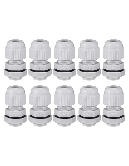 10 Piezas Conectores PG7 Nylon Impermeables uxcell 2-5mm
