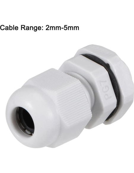 10 Piezas Conectores PG7 Nylon Impermeables uxcell 2-5mm