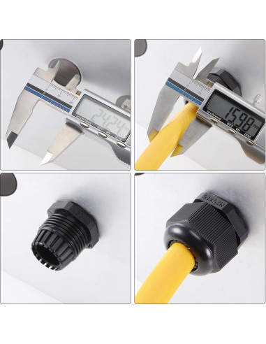 10 Piezas Conectores PG7 Nylon Impermeables uxcell 2-5mm