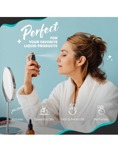 Set de 24 Botellas de Spray de Vidrio Ámbar Nevlers 1 Oz