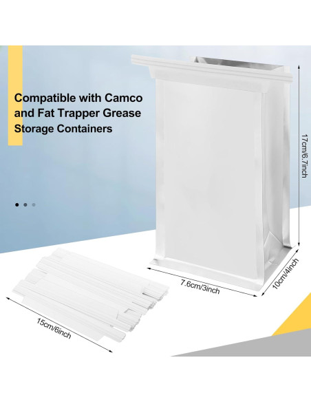 50 Bolsas Desechables para Almacenamiento de Grasa Sadnyy