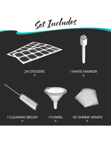 Set de 24 Botellas de Spray de Vidrio Ámbar Nevlers 1 Oz