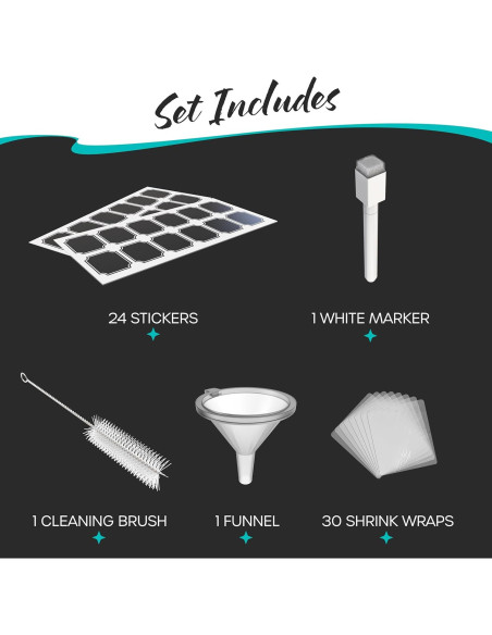 Set de 24 Botellas de Spray de Vidrio Ámbar Nevlers 1 Oz