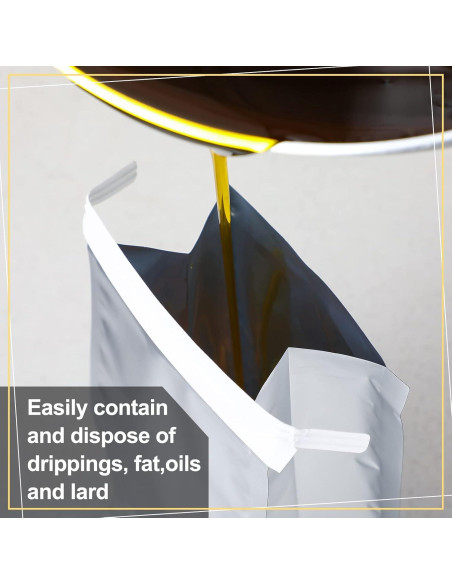 50 Bolsas Desechables para Almacenamiento de Grasa Sadnyy