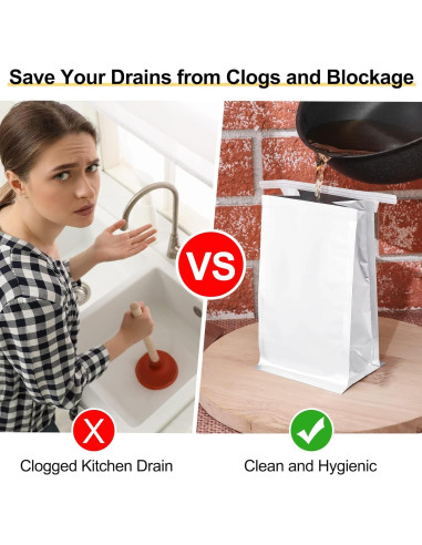 50 Bolsas Desechables para Almacenamiento de Grasa Sadnyy