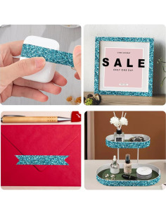 Cinta Washi Brillante CIAJIE 3 Rollos 15mm Azul Oscuro 2