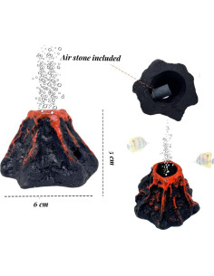 Volcán Acuático Khanoqq con Burbujeador de Aire Marrón 8x5.5cm 2