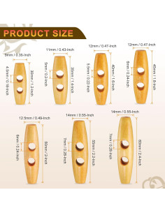 Botones de Madera HARFINGTON 10pcs 30mm Beige 2 Agujeros 2