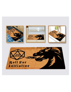 Alfombra de Bienvenida CZYY Dragón D20 RPG 76x46cm Antideslizante