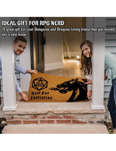 Alfombra de Bienvenida CZYY Dragón D20 RPG 76x46cm Antideslizante