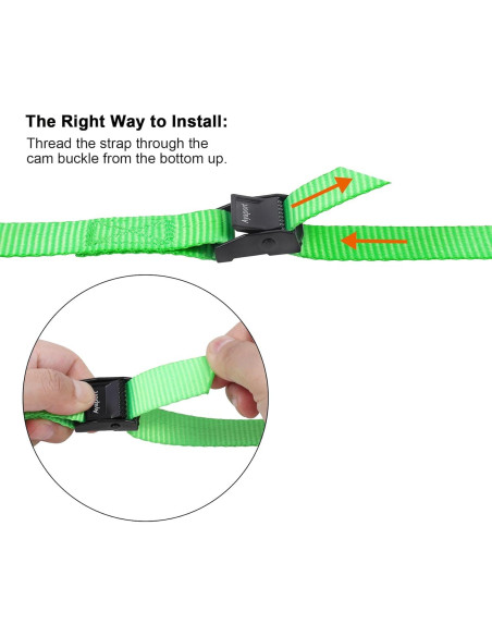 Correas de Amarre Ayaport 4ft Verde con Hebillas Ajustables