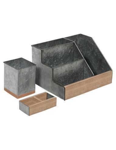 Organizador de Escritorio HBCY Creations 3 Piezas Metal Galvanizado