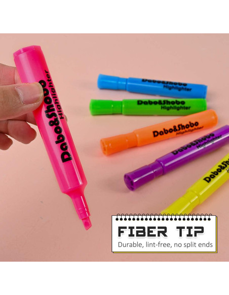 Set de 24 Marcadores Fluorescentes Dabo&Shobo - Tinta Rápido Secado
