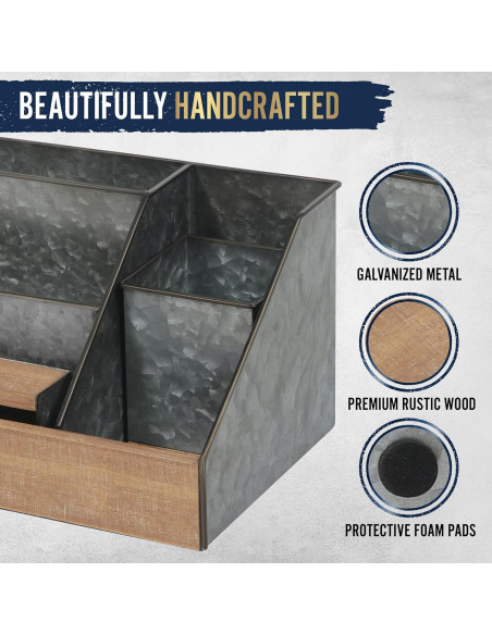 Organizador de Escritorio HBCY Creations 3 Piezas Metal Galvanizado