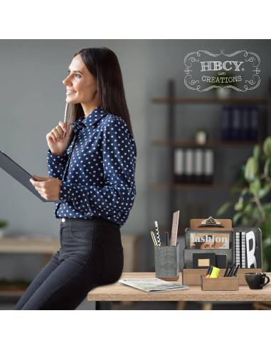 Organizador de Escritorio HBCY Creations 3 Piezas Metal Galvanizado