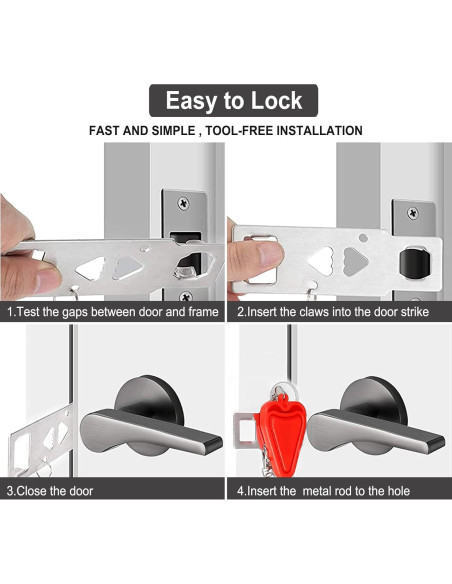 Cerradura de puerta portátil MBBEST 2P alta seguridad