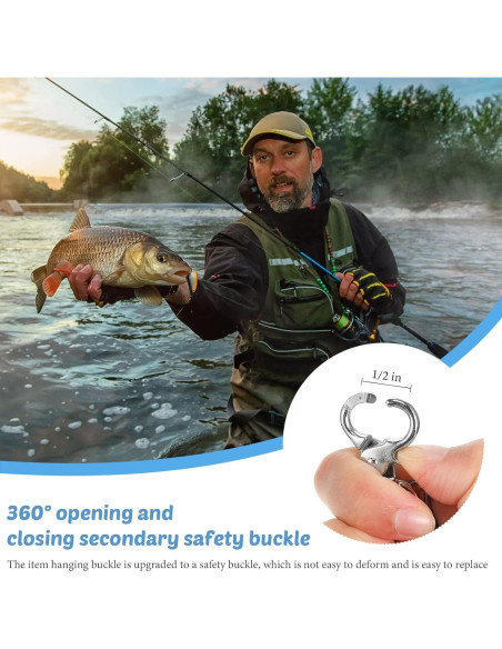 Paquete de 6 Lanyards de Pesca Woanger con Clips de Aluminio