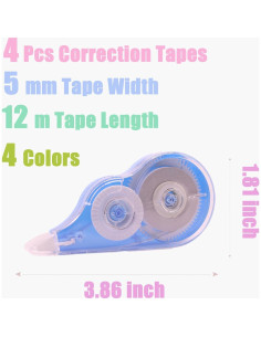 Cinta Correctora Tramboo 4 Pcs 12 m Colorida para Notas 2