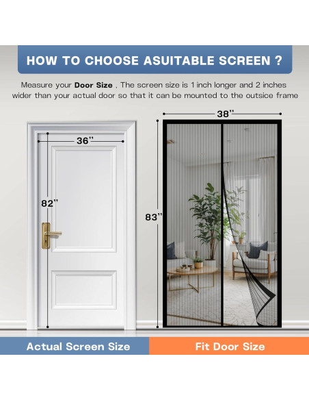 Cierre de Puerta de Pantalla Magnética MetaOnly 36x82 cm