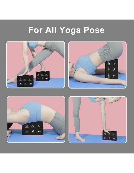 Juego de 2 Bloques de Yoga y Correa FHDUSRYO Rosa 23x15x7.6 cm